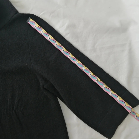 Vince 100% Cashmere Black Sweater Mini Dress with Mockneck and Ruched Front XS - Picture 14 of 17